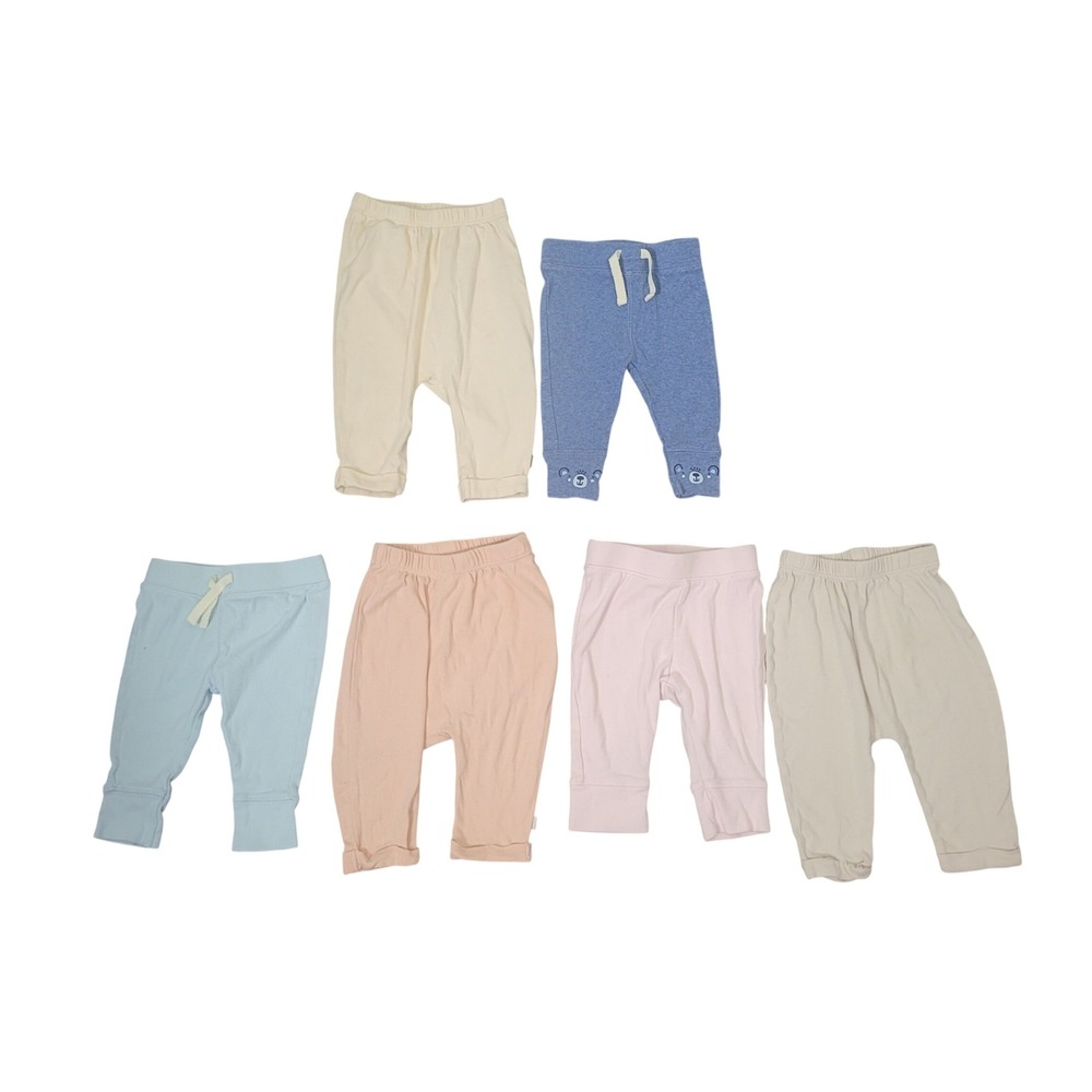 Various Brands Lot of 6 Baby Pants Size 0-3M Pants Unisex Baby Organic Cotton